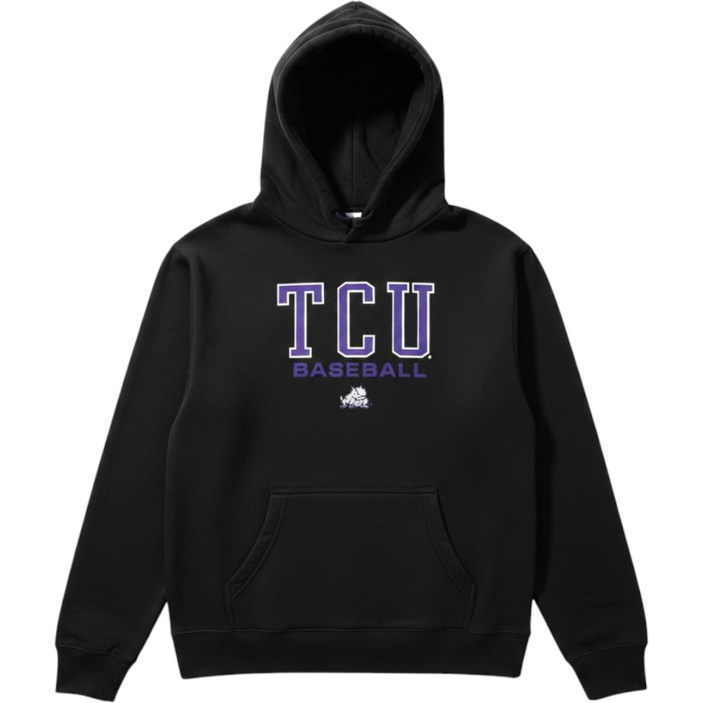 Fanatics TCU Horned Frogs Baseball Hoodie Black Sweatshirt Mens Small NEW